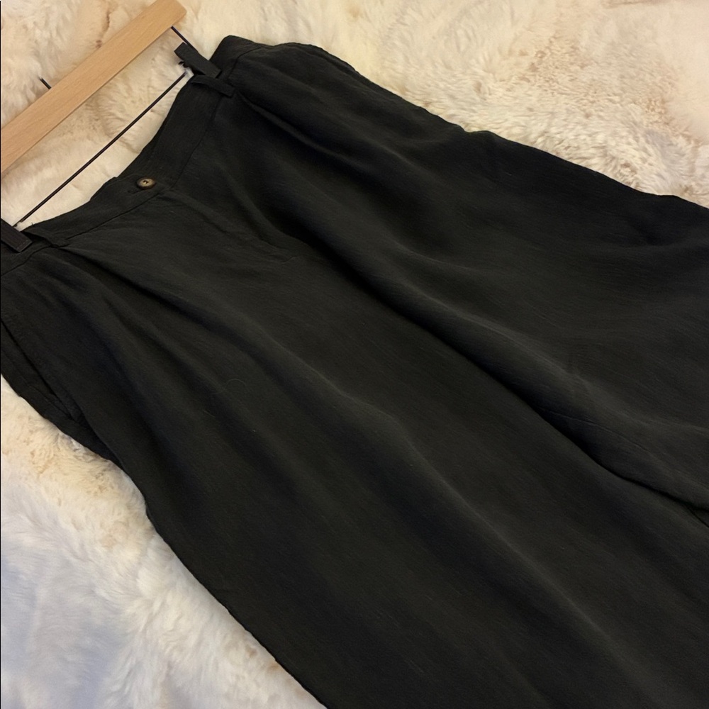 Poetry high rise black Linen blend pleated size 14 Dress tapered Pants